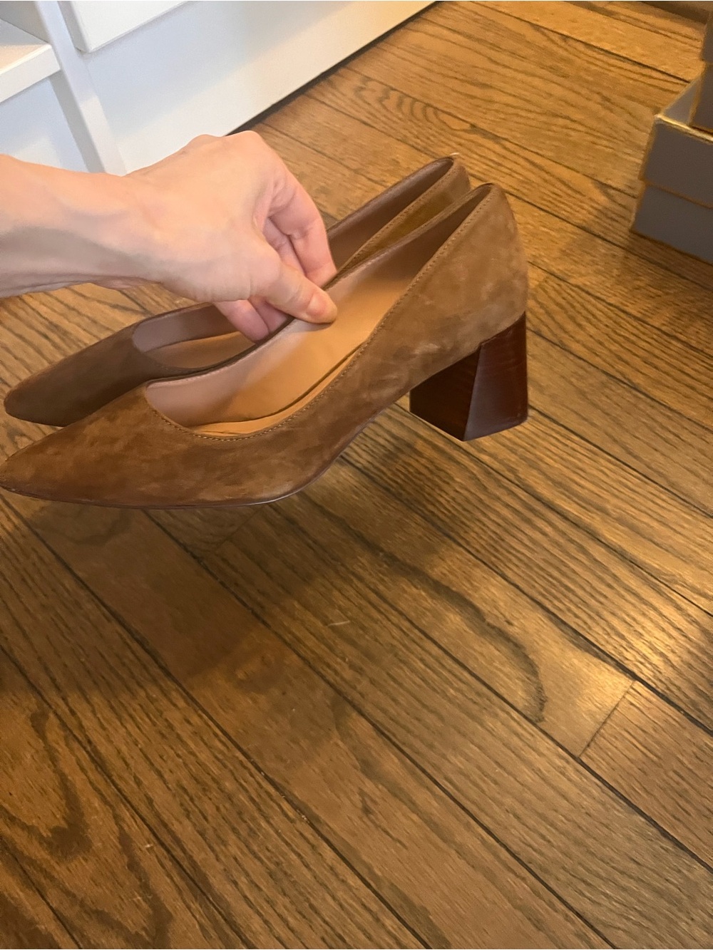 Cole Haan Brown Suede Pointed-Toe Heels